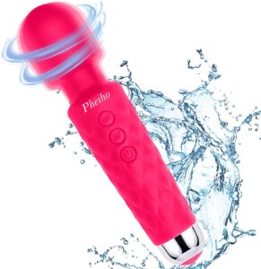 Pheiho Wireless USB Rechargeable Massager Wand with Powerful Frequency for Pain Muscles & Sports Recovery – Pink