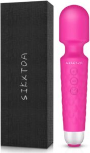SIKXTOA Powerful Wand Massager with 20 Vibration Modes 8 Speeds, Wireless Handheld Waterproof Quiet Rechargeable Portable Personal Full Body Massager